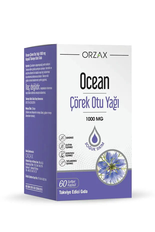 Orzax Çörek Otu Yağı 1000mg 60 Kapsül